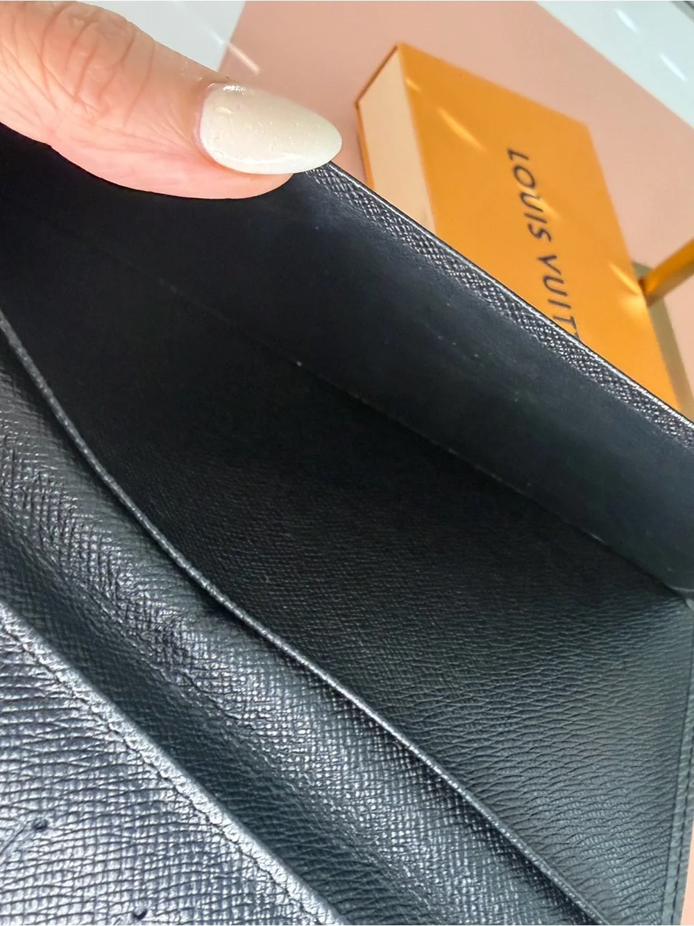 Louis Vuitton Black Taiga Leather Long Bifold Wallet Pocket Planner Organizer